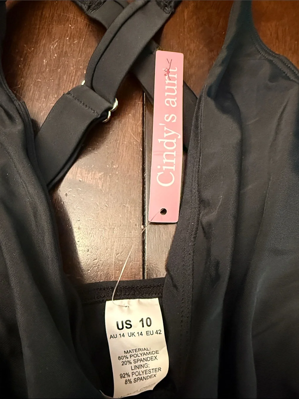 Tankini Black Cross-Back Tankini Top. Size 10 new with tags - Picture 4 of 5